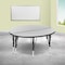 Flash Furniture Round 47.5 W, 48 L, 25.25 H, Chrome, Laminate, Particleboard, Steel, Grey XU-GRP-A48-HCIRC-GY-T-P-GG - alternate 1